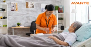 Professional medical assistant providing elderly chronic care support at home in Kolkata by Avante Health